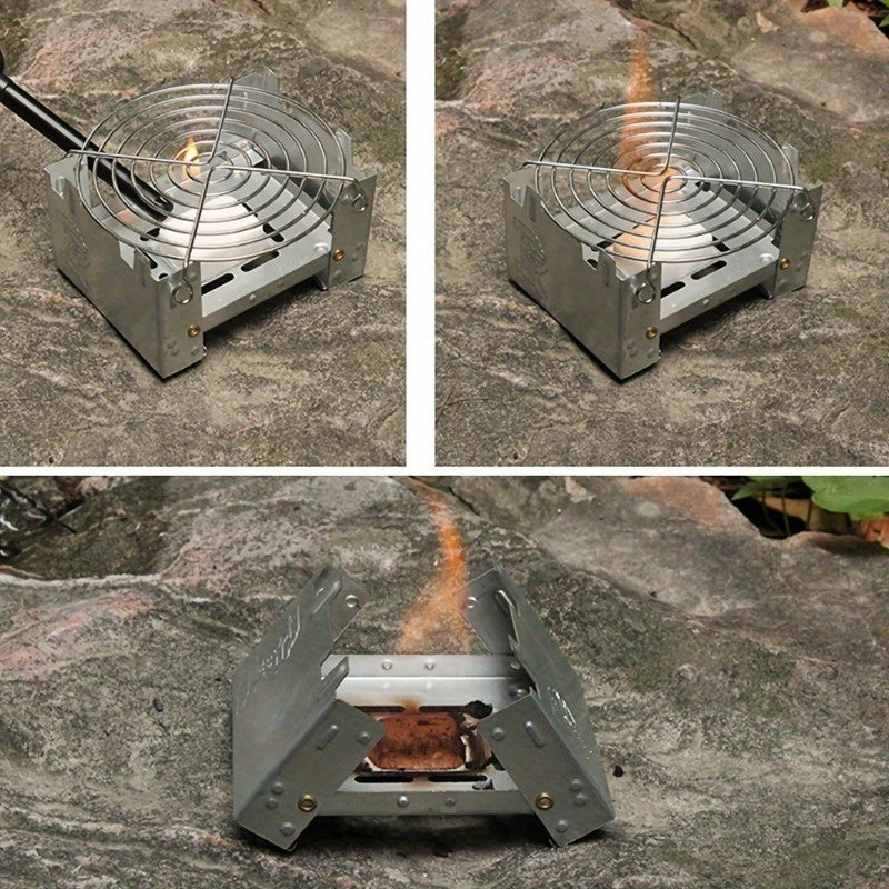 NNETM Zinc Alloy Folding Camp Stove for Outdoor Cooking (2pcs)-2