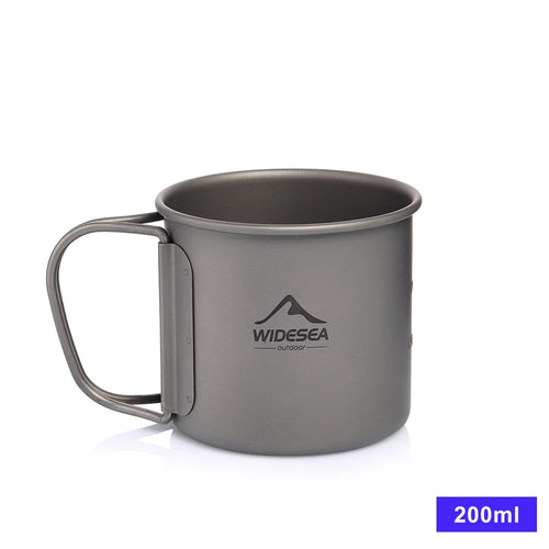 Widesea Camping Mug Titanium Cup Tourist Tableware Picnic Utensils