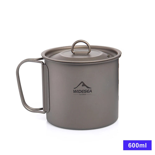 Widesea Camping Mug Titanium Cup Tourist Tableware Picnic Utensils