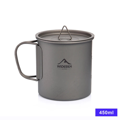 Widesea Camping Mug Titanium Cup Tourist Tableware Picnic Utensils
