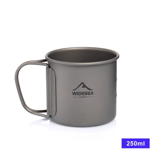 Widesea Camping Mug Titanium Cup Tourist Tableware Picnic Utensils