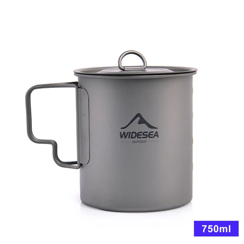 Widesea Camping Mug Titanium Cup Tourist Tableware Picnic Utensils
