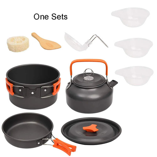 Camping Cookware Kit Outdoor Cooking Set Aluminum Equipment Outdoor