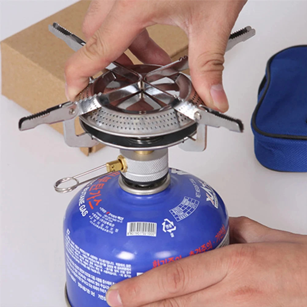 1PCS Outdoor Camping Gas Stove Mini Gas Burner with Storage Bag