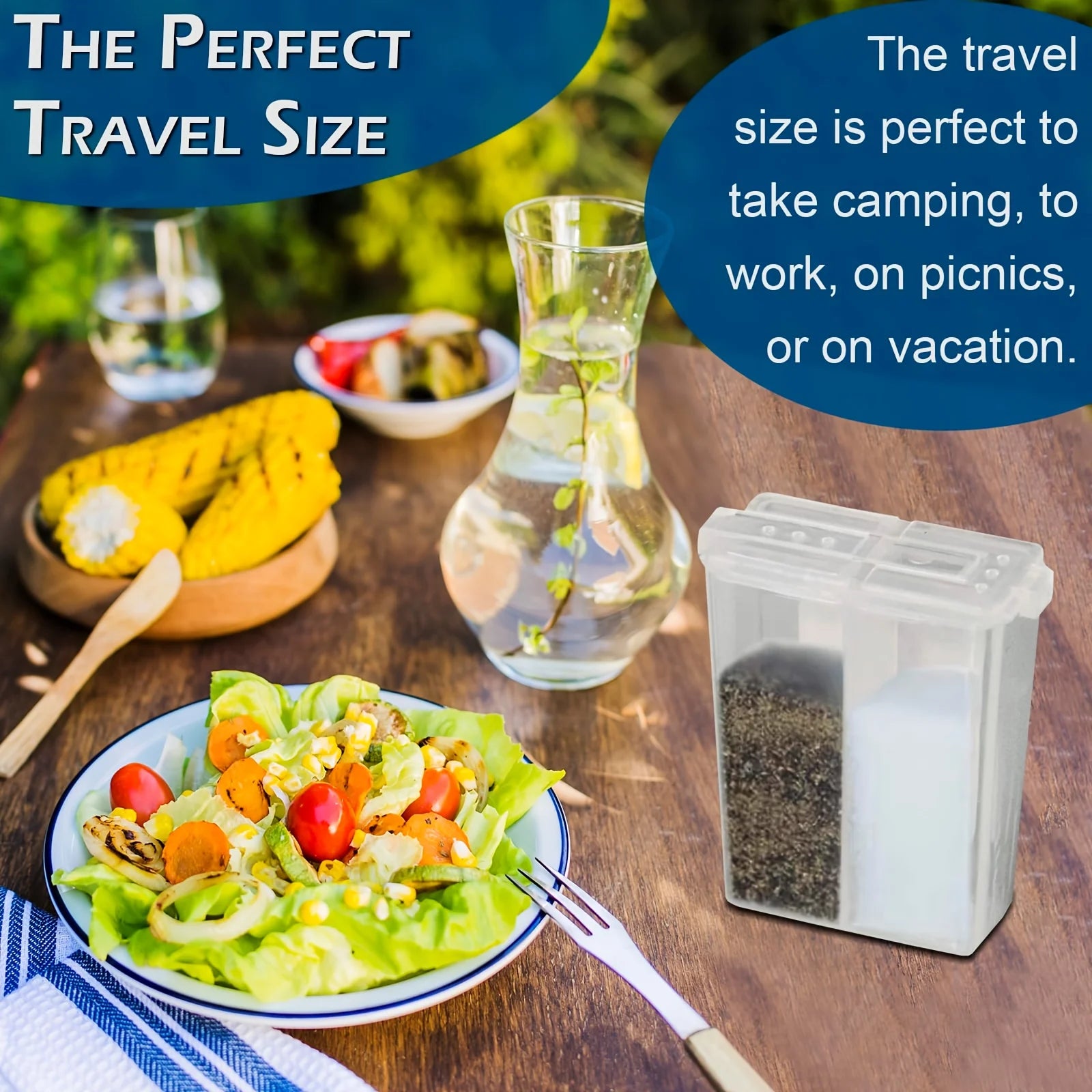 1/2pcs 2in1 Camping Seasoning Shaker Multi-Purpose Spice Jar With Lid
