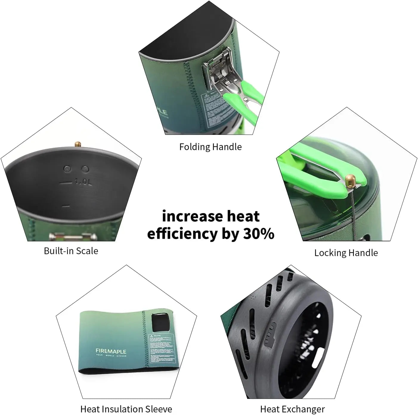 2200W Outdoor Gas Cooking System Green-3