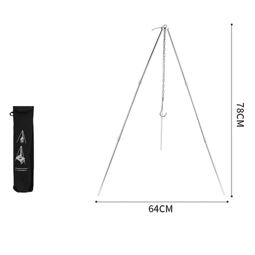 Camping Campfire Tripod for Hanging Pot Outdoor Cookware Picnic