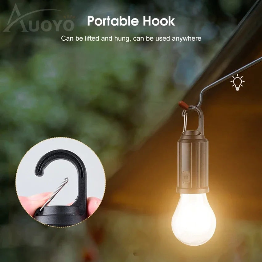 Outdoor solar camping lights, decorative light bulbs, charging hooks,