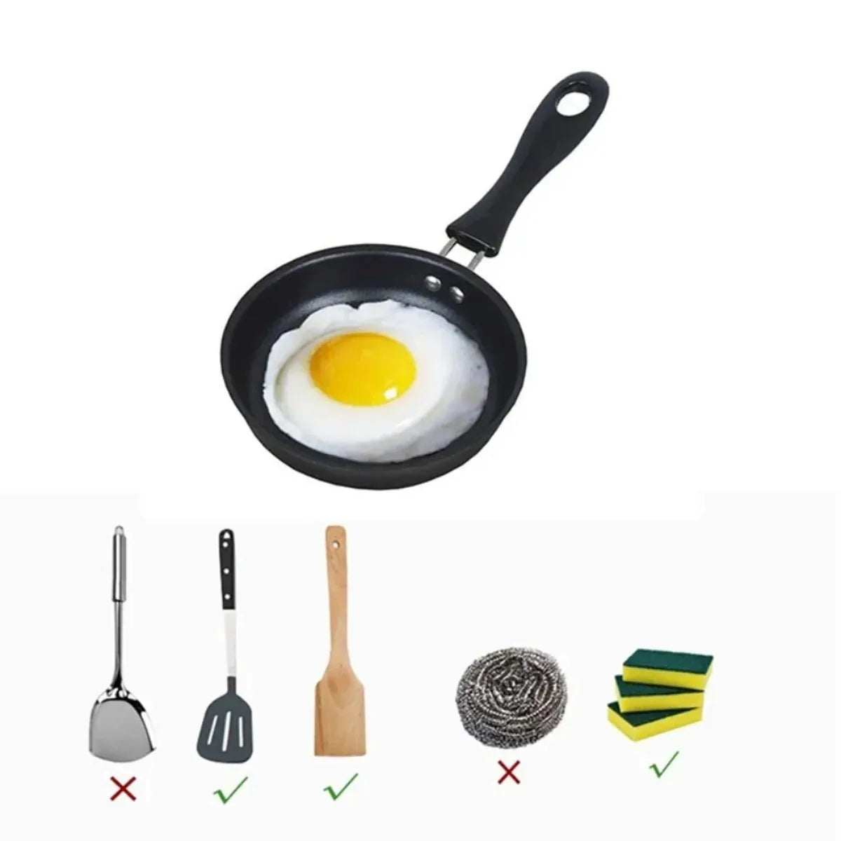 Mini Frying Pan with Handle Portable Egg Omelet Skillet Pancake Steak