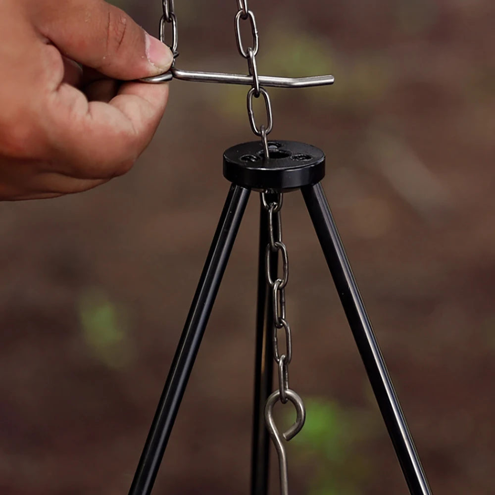 Camping Campfire Tripod for Hanging Pot Outdoor Cookware Picnic
