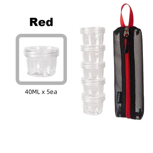 Camping Spice Set With 5 Transparent Seasoning Bottles And A Portable