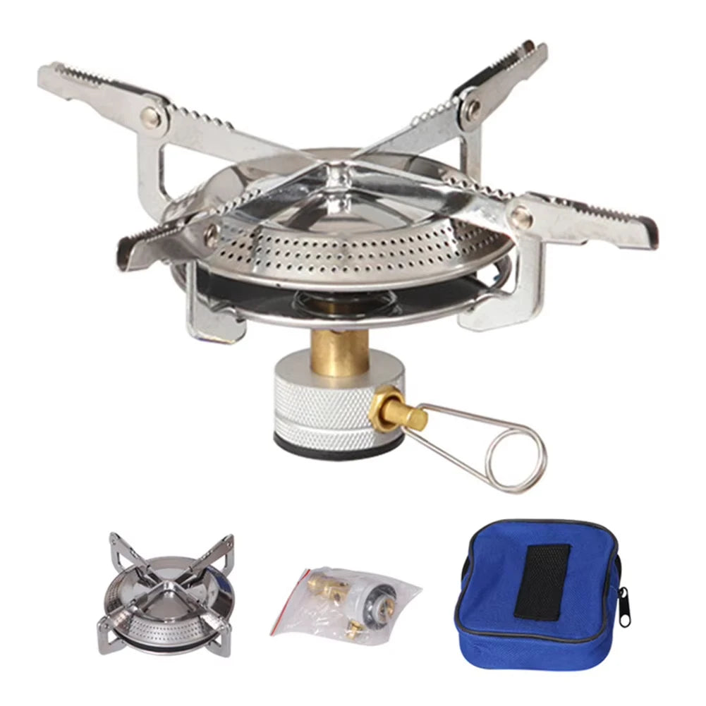 1PCS Outdoor Camping Gas Stove Mini Gas Burner with Storage Bag